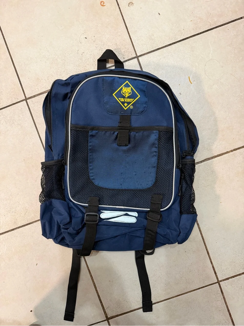 Navy Blue Boys Backpack with Cub Scout Patch